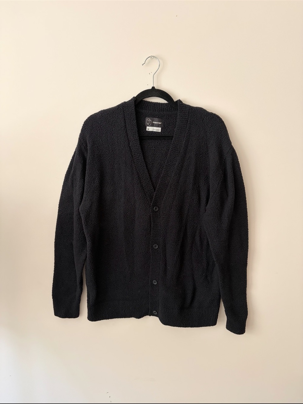 Black Men's Button-Up Cardigan Sweater Brand New